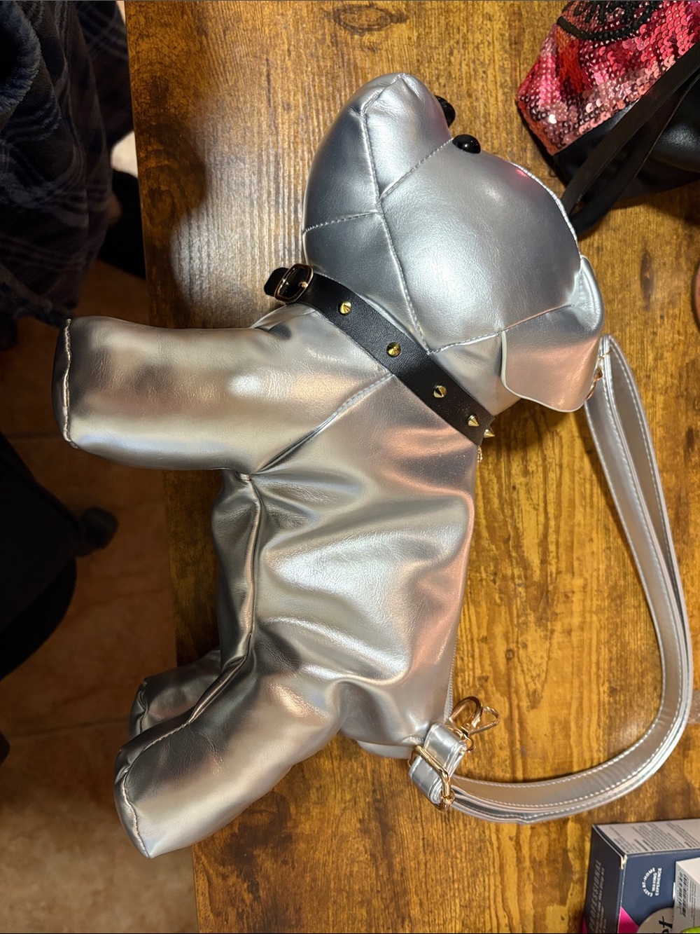 Forever 21 Silver Puppy Crossbody Bag
